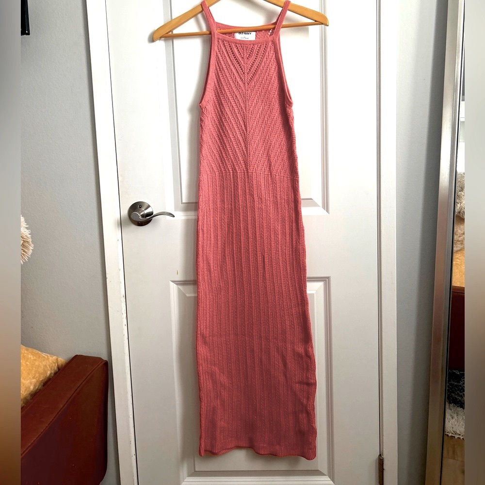 Crochet coral dress